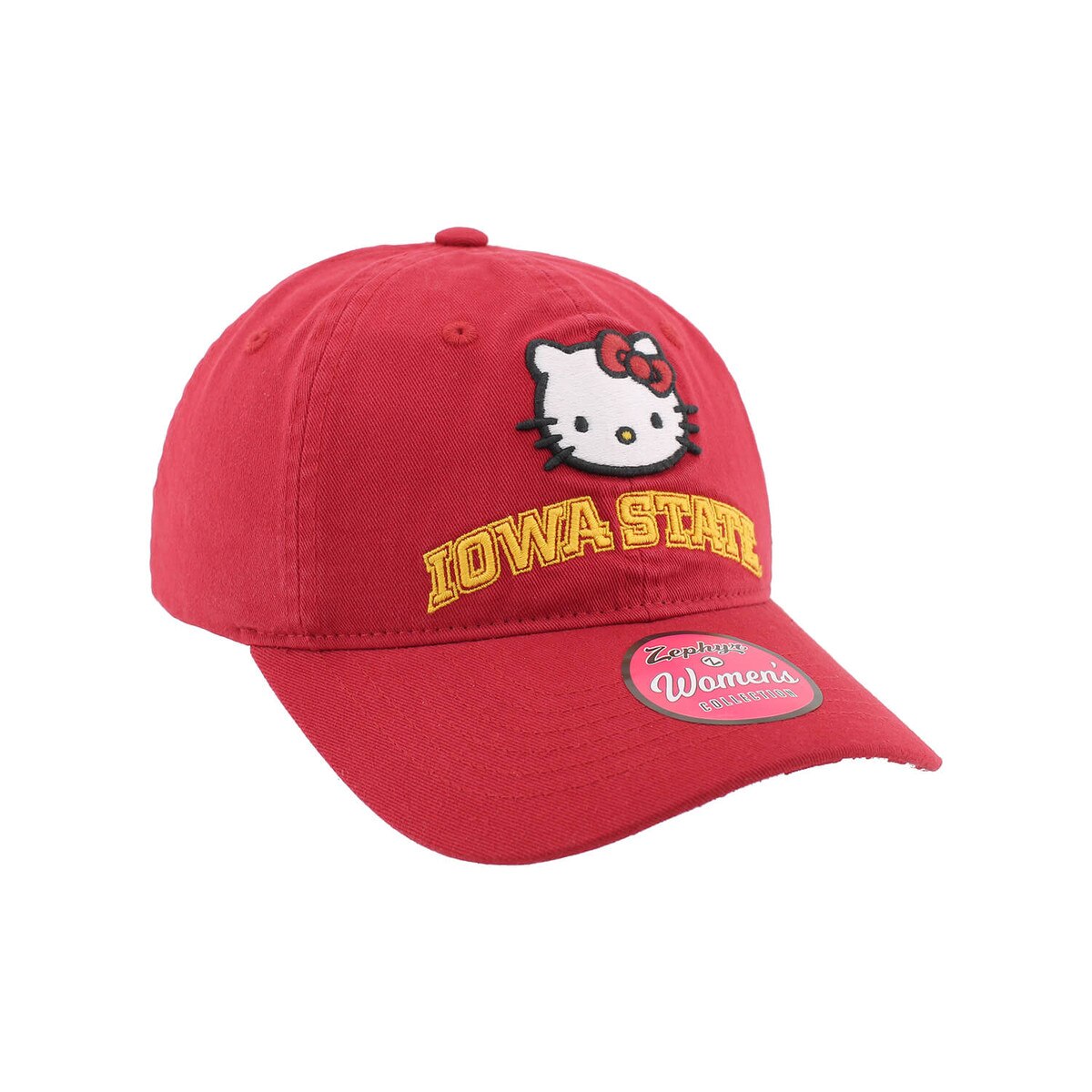 Zephyr Iowa State Hello Kitty Cardinal and Gold Hat vendor image side view